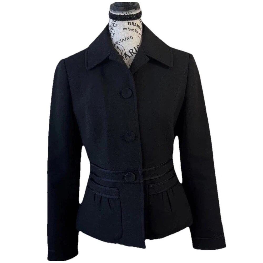 Ann Taylor Black Tailored Peplum Blazer - Picture 2 of 8